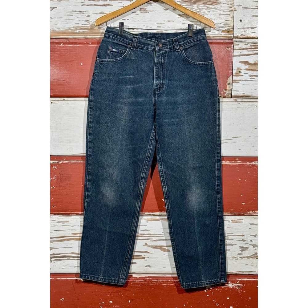 Vintage Lee High Waisted Mom Jeans Dark Wash Denim Classic Fit Womens Size 10 - Picture 2 of 5